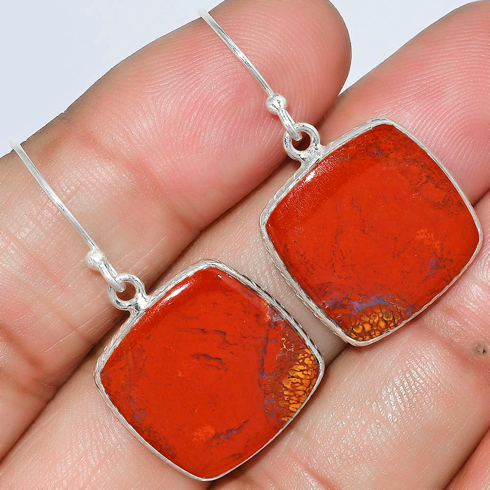 Natural Red Moss Agate Earrings E-1001 SDE59228