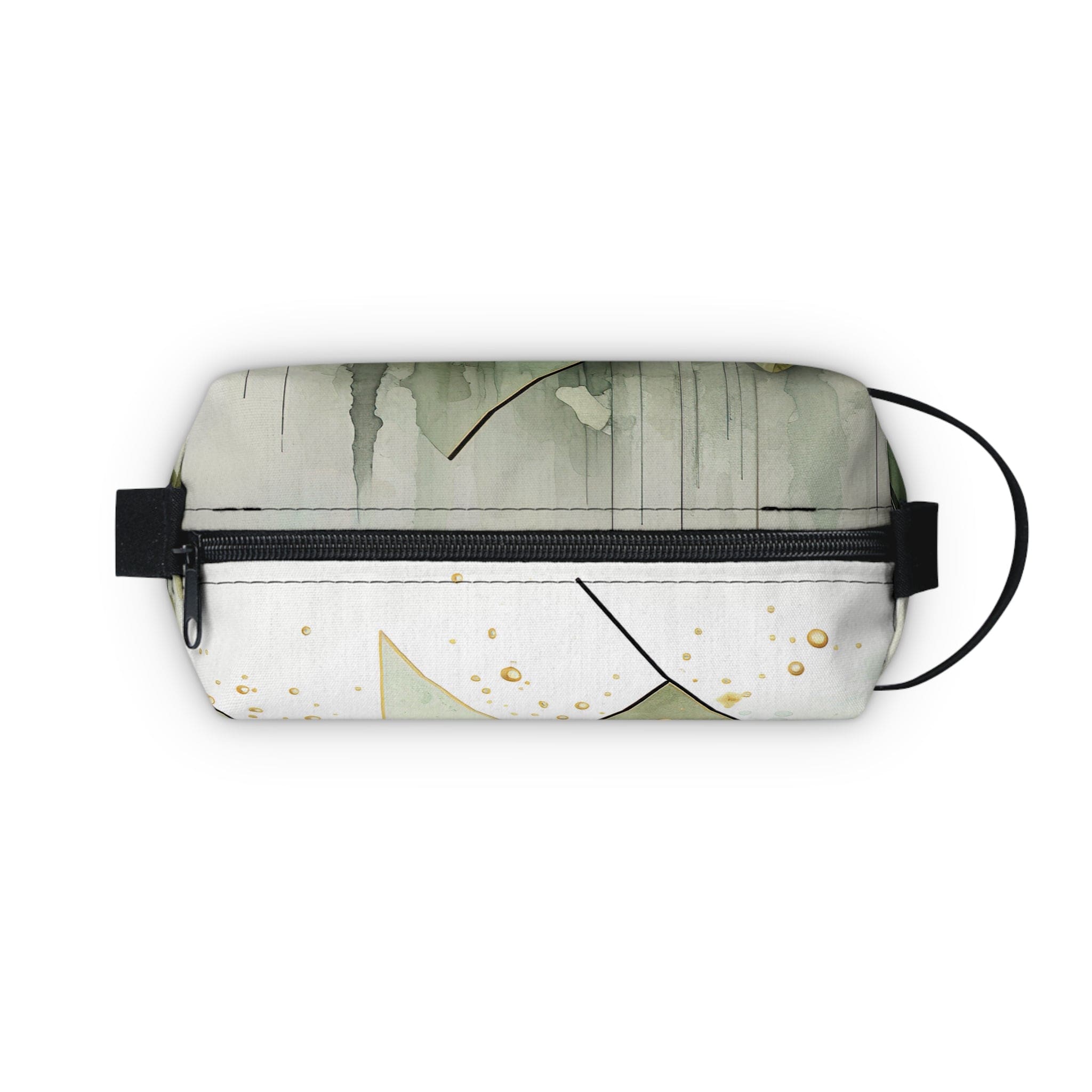 Travel Accessories Pouch Bag - Olive Green Mint Leaf Geometric Print